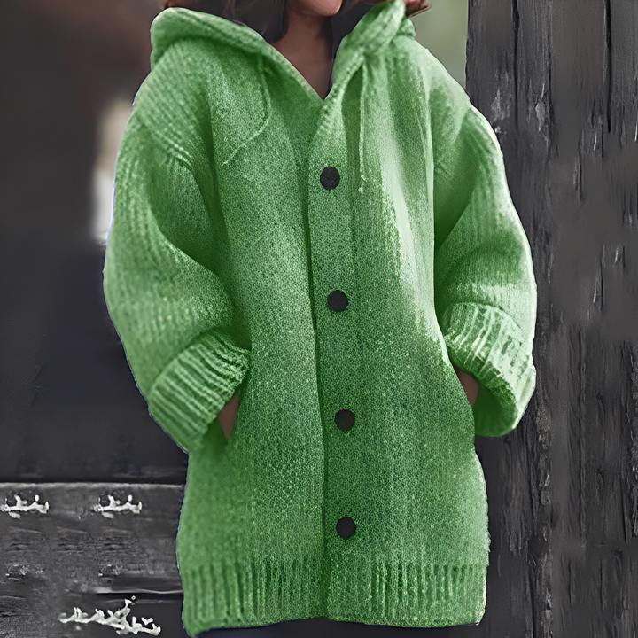 Drune | Bequemer Strickcardigan mit Kapuze für Frauen