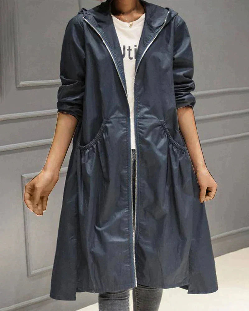 Drune | Regenjacke mit Reißverschluss Kapuze