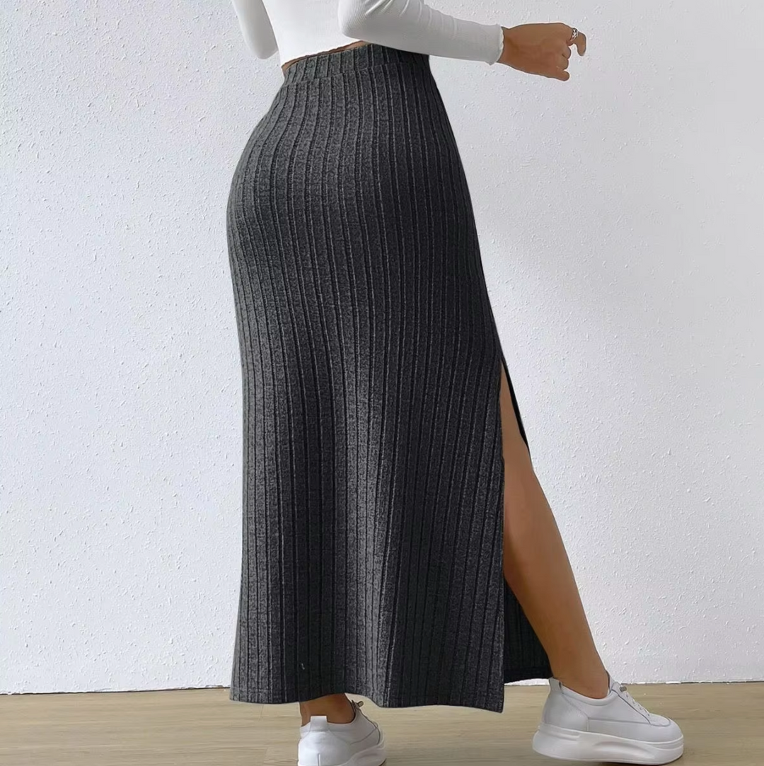 Drune | Langer Strickrock mit Hoher Taille