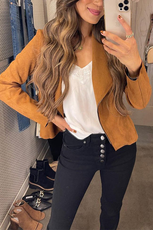 Drune | Up Pocketed Faux Suede Motorradjacke (in 7 Farben)