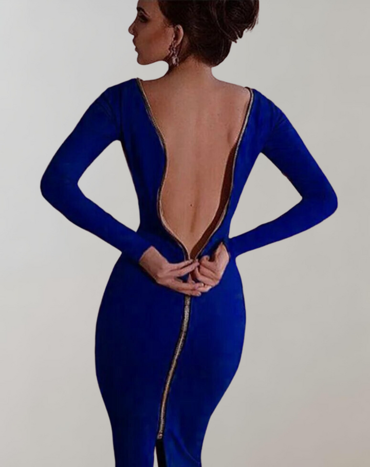Drune - Langärmliges Kleid mit Rückenreißverschluss