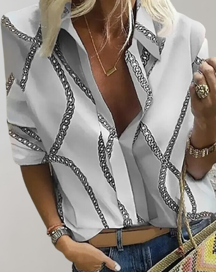 Drune | Seidenbluse mit Kettenmuster für Damen