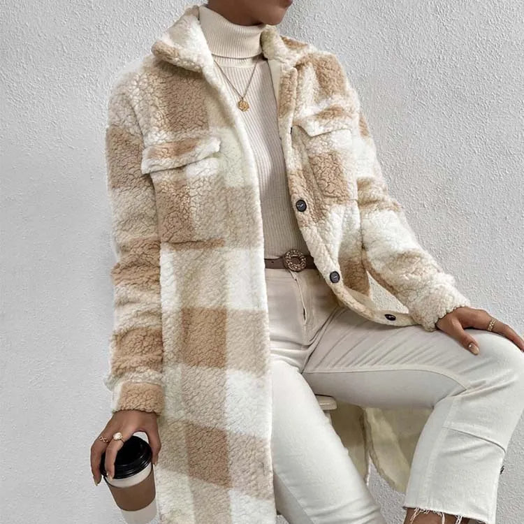Drune | Damen Oversized Teddy Jacke Gemütlicher Stil