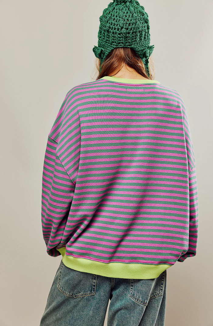 Drune | Oversized Gestreiftes Damen Sweatshirt