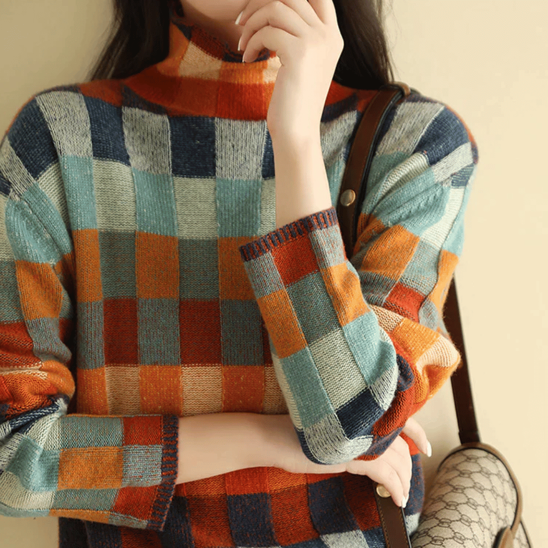 Drune | Sweater - Cashmere Patchwork-Turtleneck-Strick
