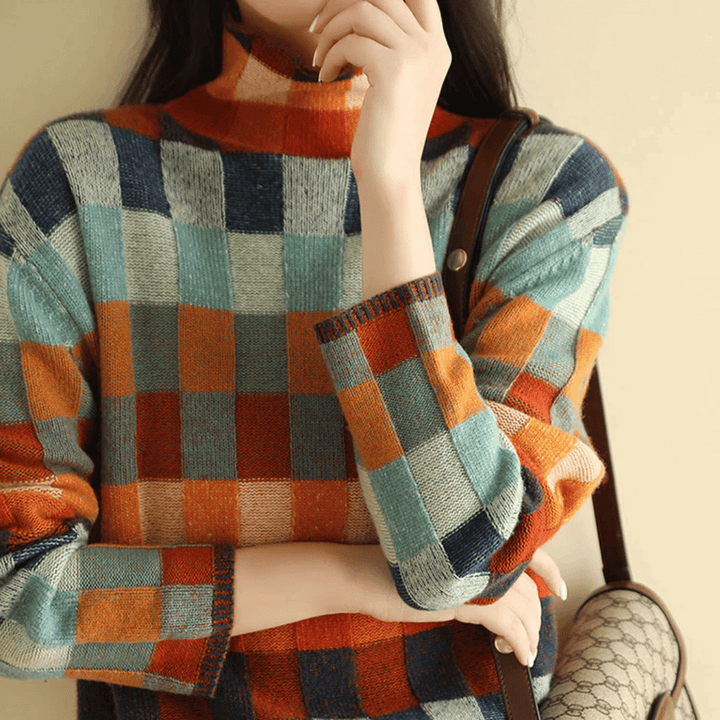 Drune | Sweater - Cashmere Patchwork-Turtleneck-Strick