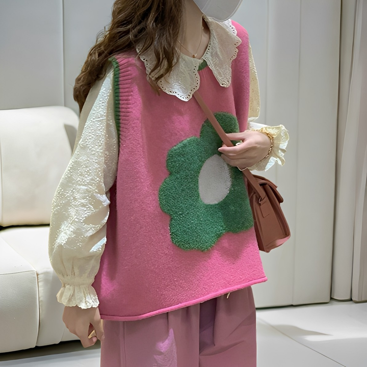 Drune | Bequeme Weste mit Blumenmuster für Damen