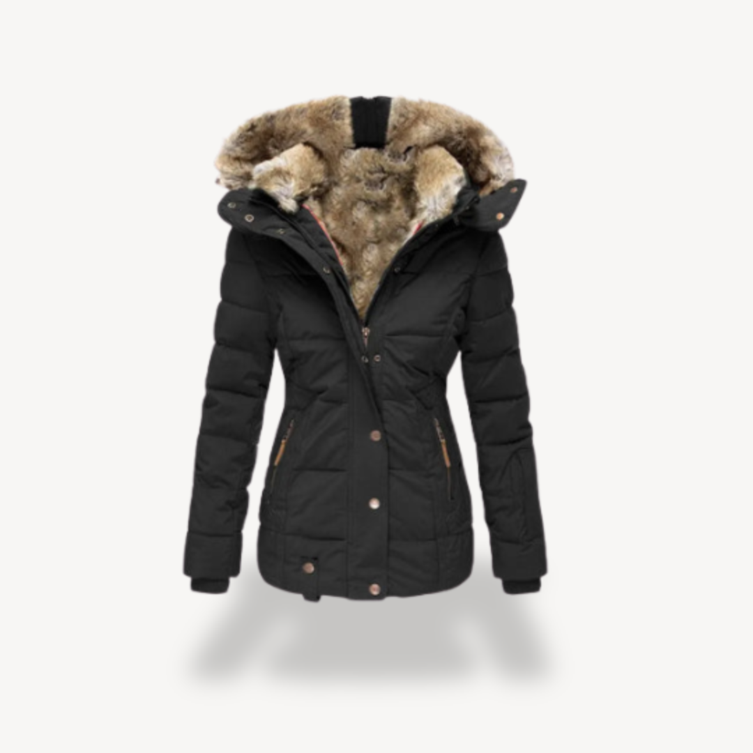 Drune | Damen Pufferjacke mit Kunstpelzkapuze