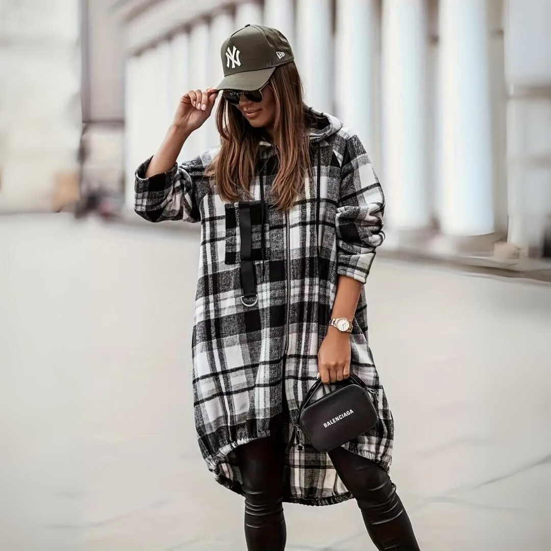 Drune | Trendiger karierter Cardigan für Frauen