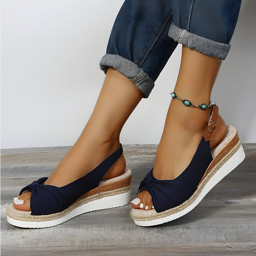 Drune | Orthopädische Keilsandalen Mit Peep Toe