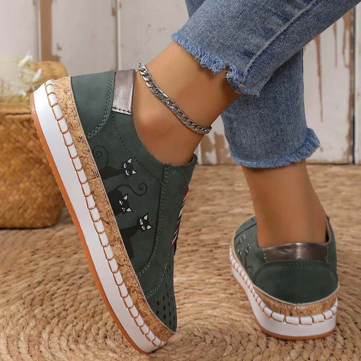 Drune | Lässige Katzenmuster Schuhe