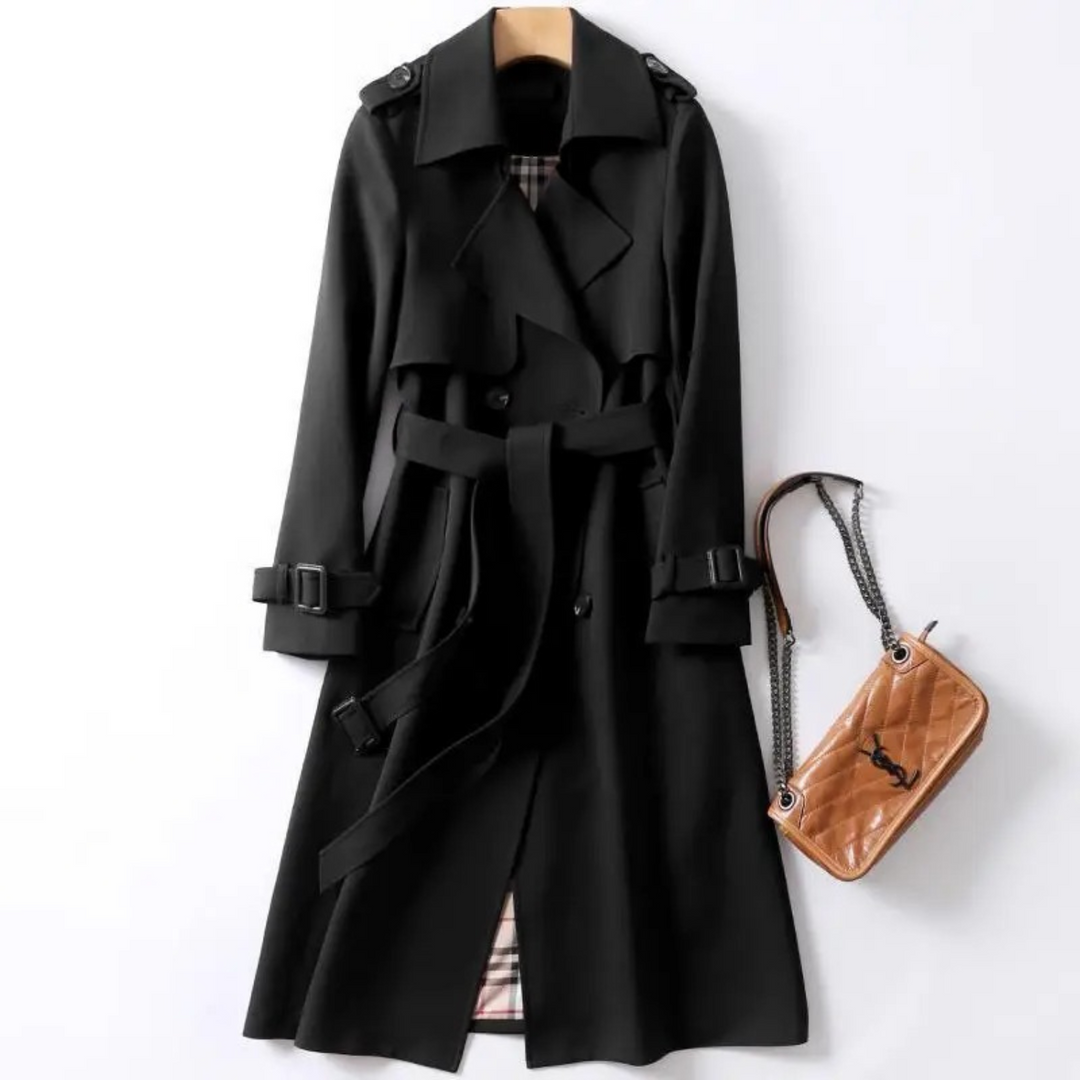 Drune | Trenchcoat für Frauen im koreanischen Stil mit Gürtel
