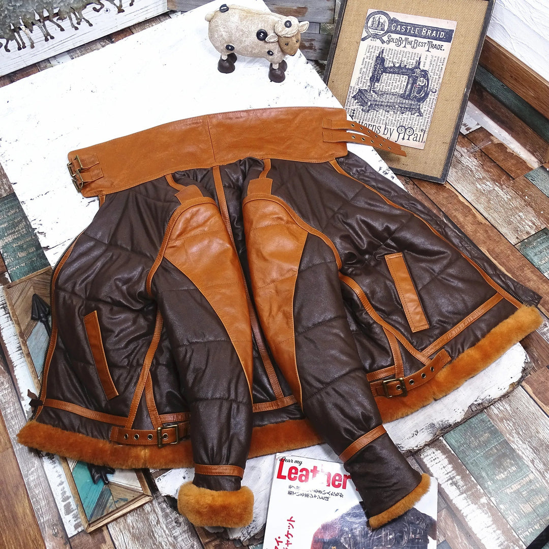 Drune | Pilotenjacke Leder mit Fell Herren