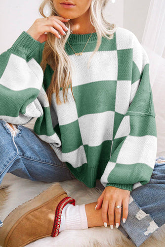 Drune | Karierte Rundhals Strickpullover Ideal für den Winter