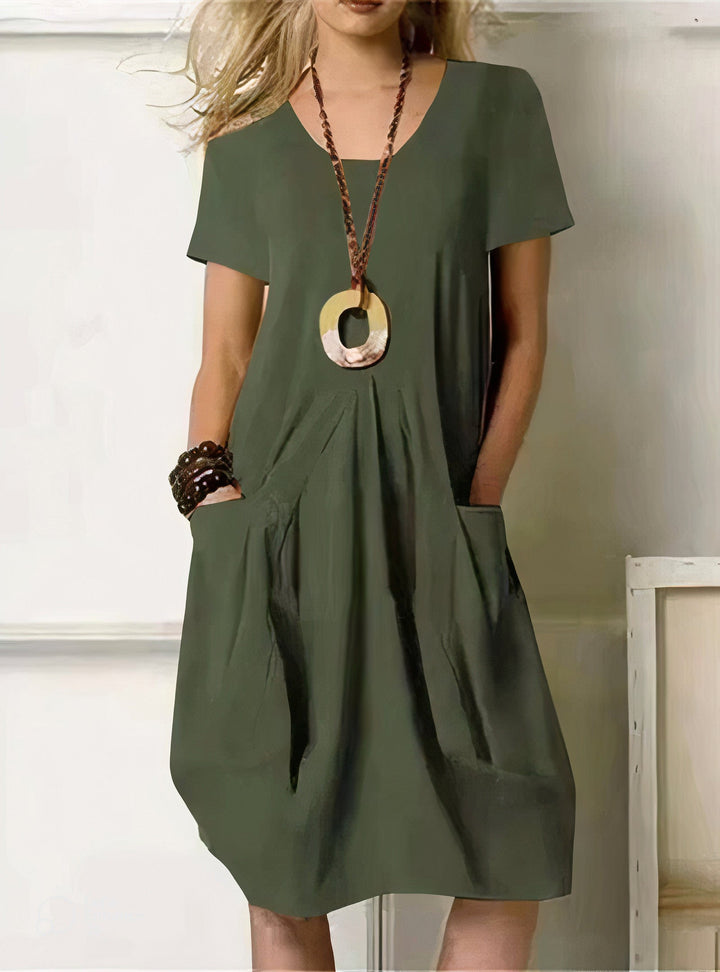 Drune | Bauchbedeckendes Midi-Kleid mit Taschen