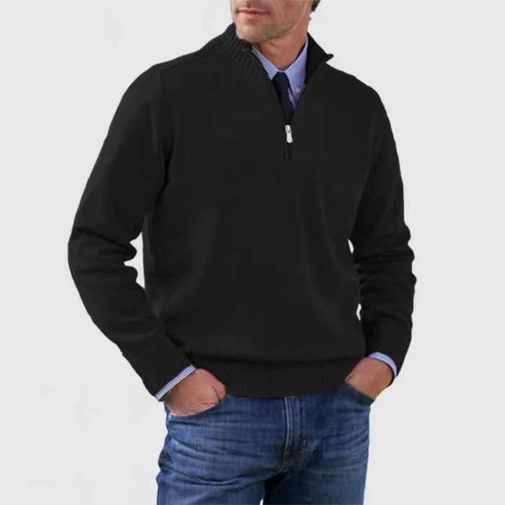 Drune | Herrenpullover Mit Halbem Reißverschluss