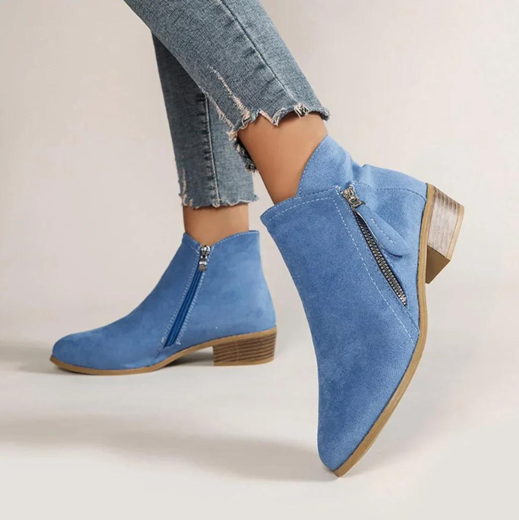 Drune | Damen Wildlederstiefel mit Bequemer Passform und Reißverschluss