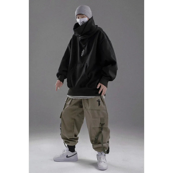 Drune | Ninja-Hoodie Mit Doppeltem Ausschnitt