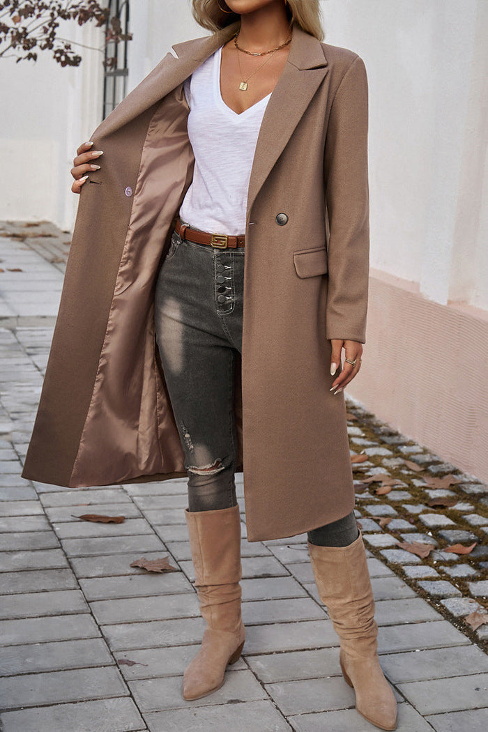 Drune | Damen Eleganter Maßgeschneiderter Langer Wintermantel
