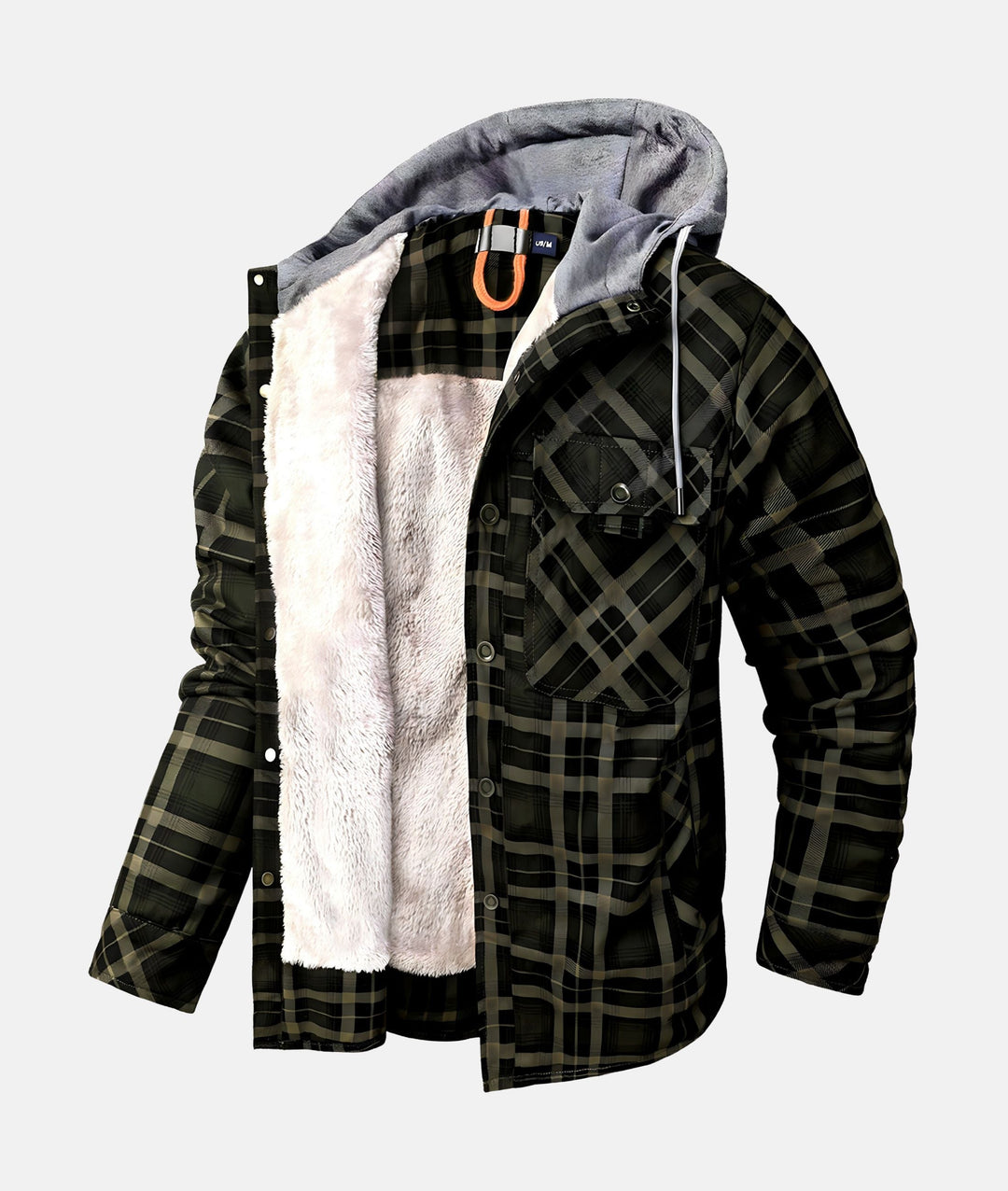 Drune | Kariertes Flanelljacke mit Kapuze und Futter aus Kunstfell