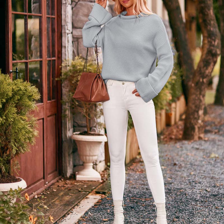Drune | Schlichter Einfarbiger Strickpullover Für Damen