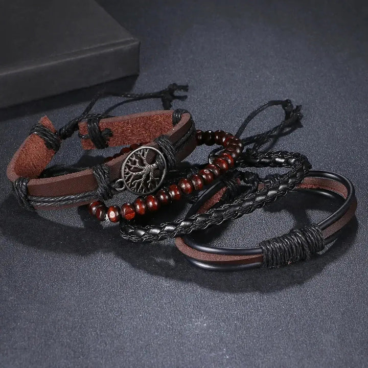 Drune | Geflochtene Leder Wickelarmband Für Herren