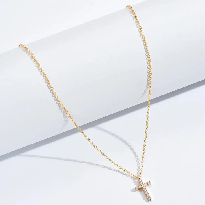 Drune | Eingelassene Kreuz Halskette Anhänger Schmuck Für Damen