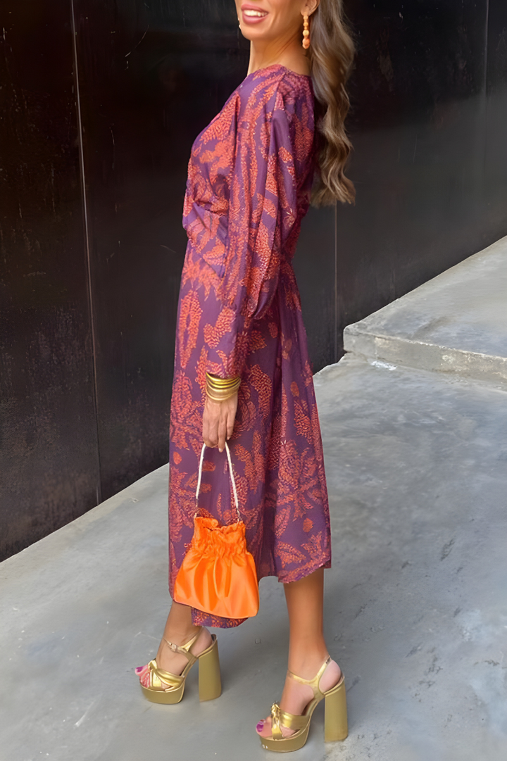 Drune | Knotendes V-Ausschnitt Maxikleid