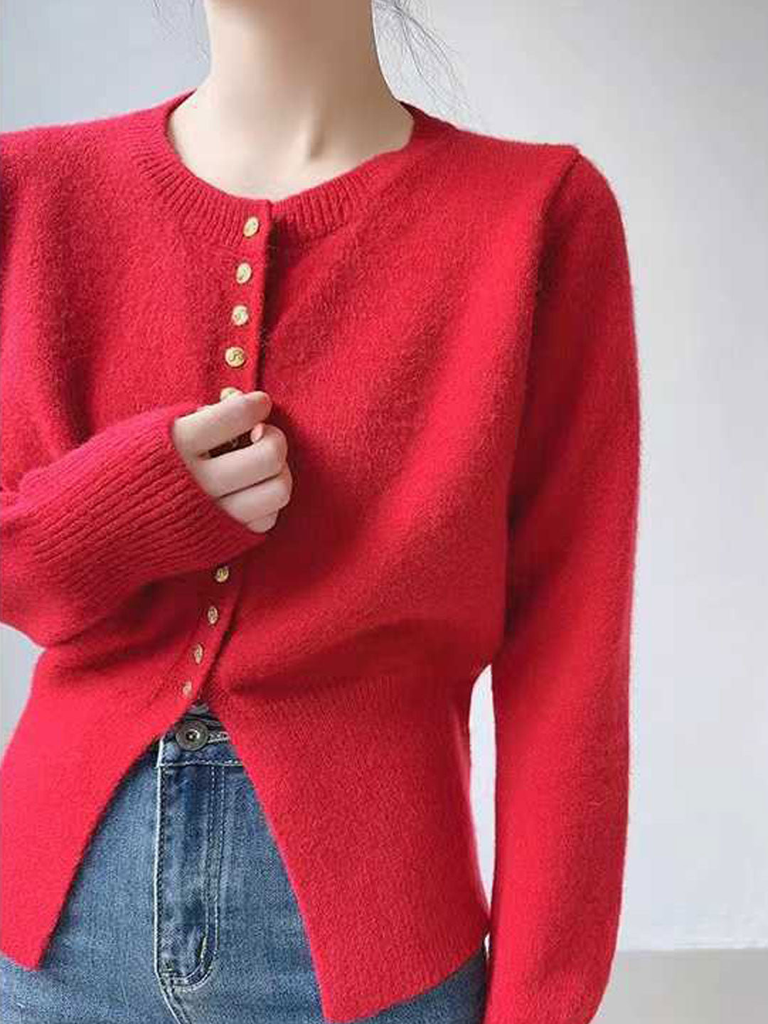 Drune | Strickjacke mit goldenen Knöpfen für Damen