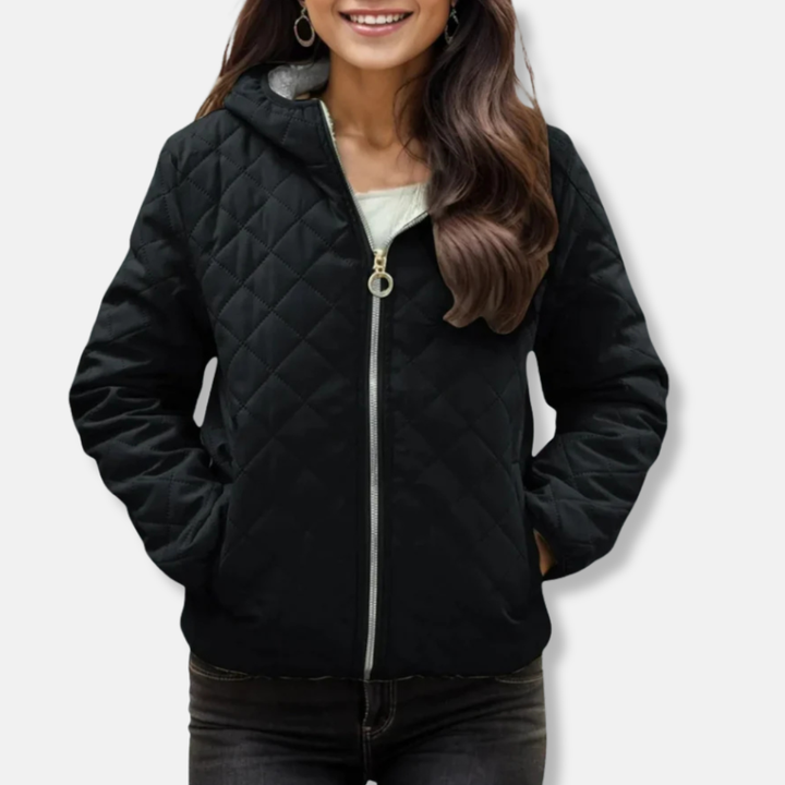 Drune | Steppjacke Lässiger Schnitt Diamantsteppung Kapuze Elastischer Saum