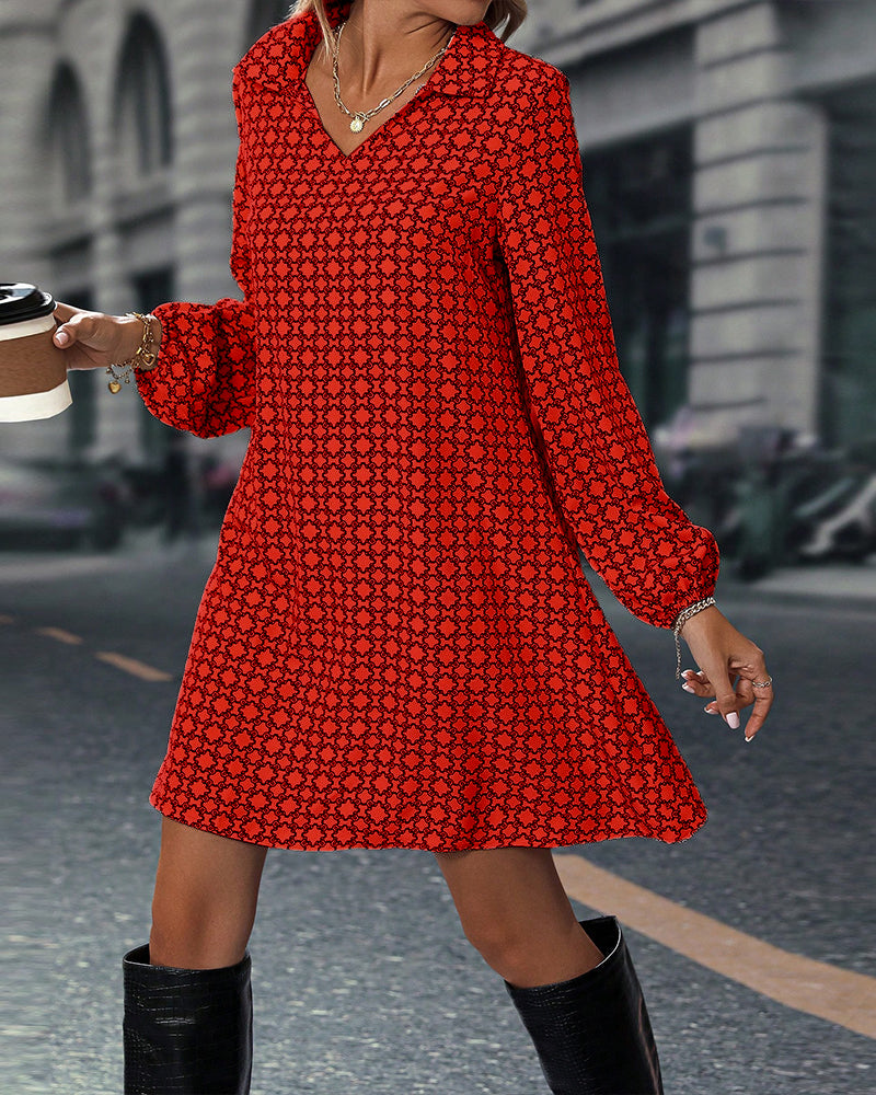Drune | Bedrucktes Kleid mit Revers
