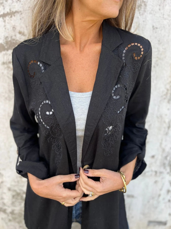 Drune | Blazer mit Stickerei und Ausschnitten Klassischer Schnitt Raffiniert und Einzigartig