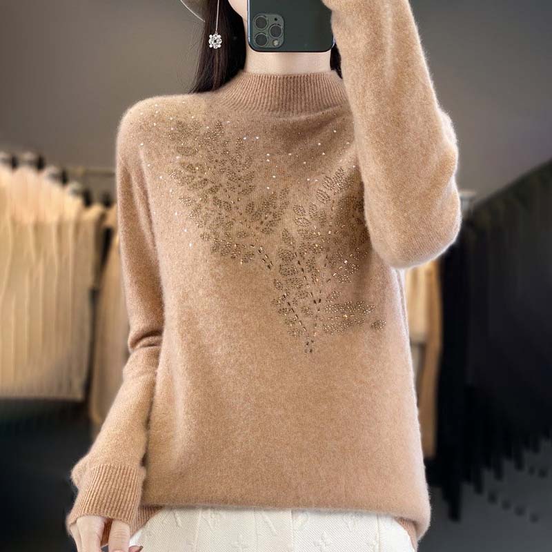 Drune | Strickpullover Mit Zartem Blättermuster