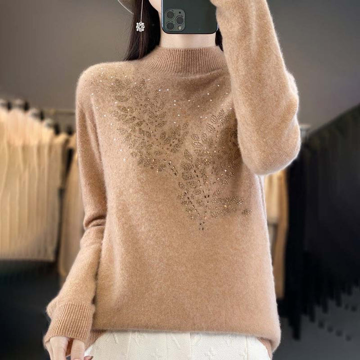 Drune | Strickpullover Mit Zartem Blättermuster