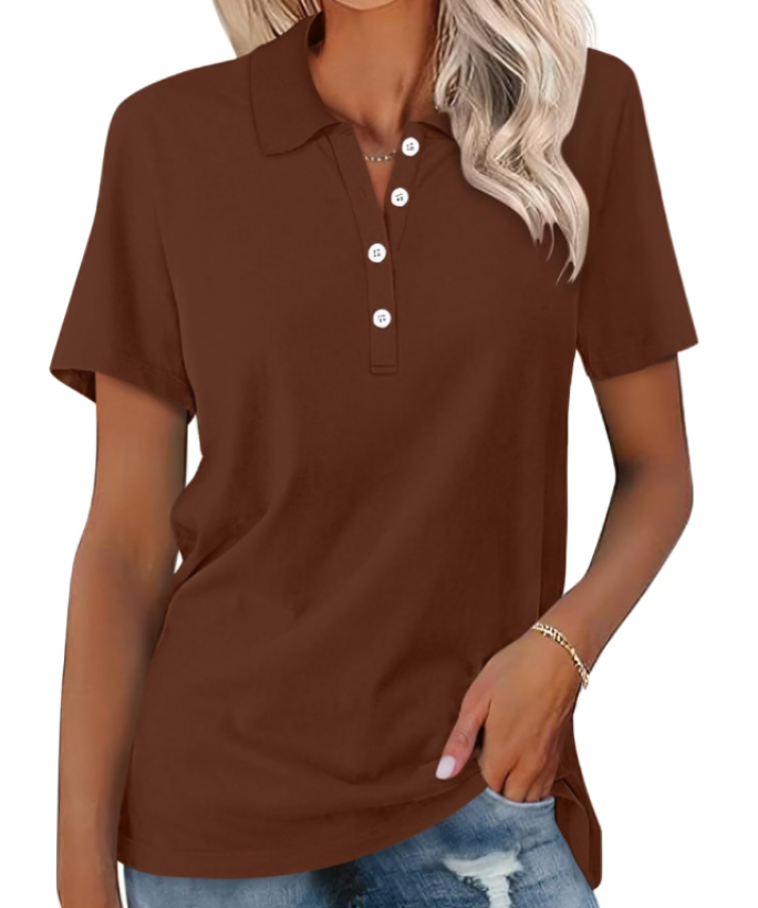 Drune | Nachhaltiges Poloshirt Damen Polo Shirt Mit Kragen Und Knopfverschluss