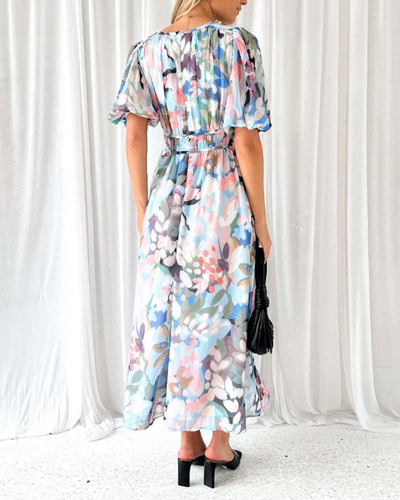 Drune | Boho Blumen Maxi Kleid