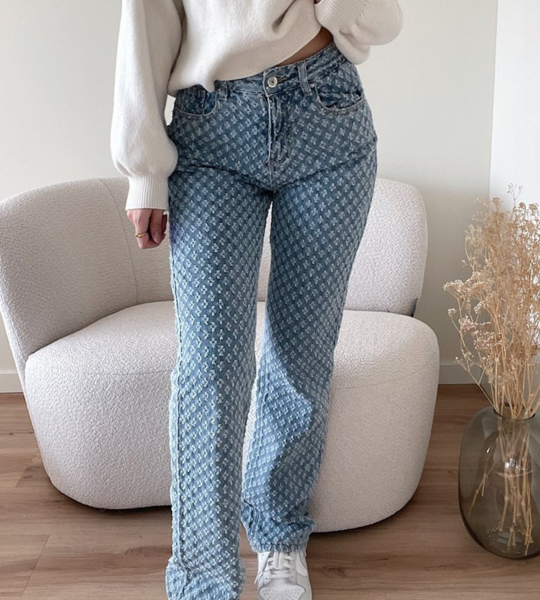 Drune | Stylische Jeans mit Rautenmuster
