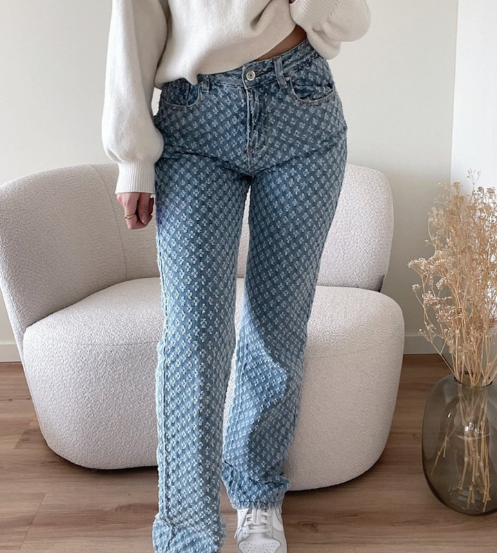 Drune | Stylische Jeans mit Rautenmuster