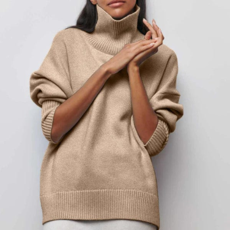 Drune | Damen - Strickpullover Oversized mit Stehkragen