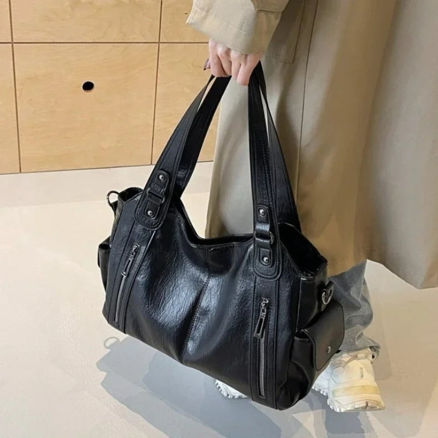 Drune | Stilvolle Lederhandtasche Mit Reißverschluss