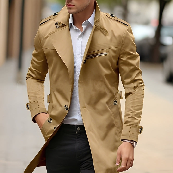 Drune | Eleganter Trenchcoat mit umgekehrtem Kragen für Männer