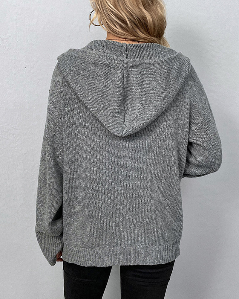 Drune | Strickjacke mit Kapuze und Schnürsenkeln