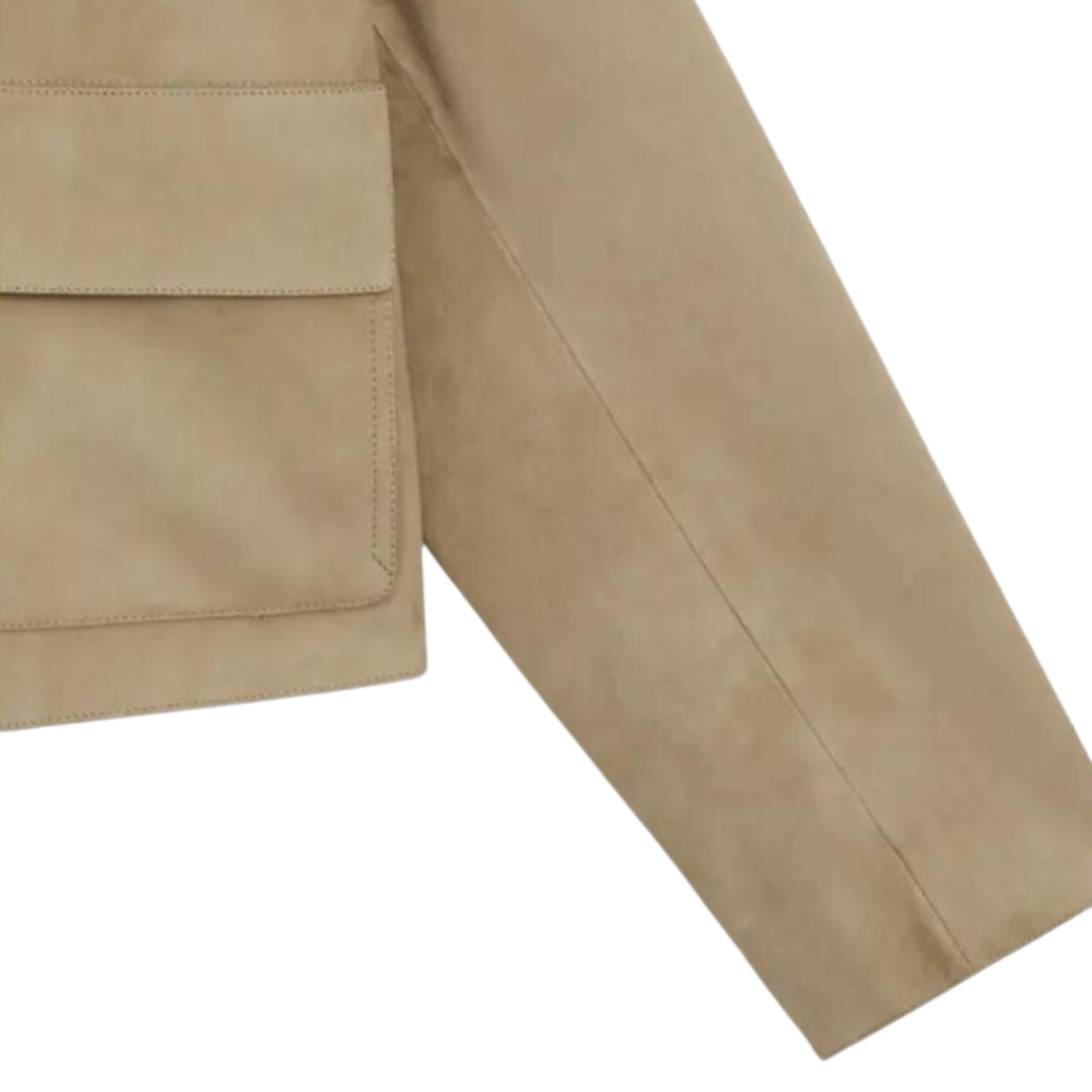 Drune | Beige Lederjacke
