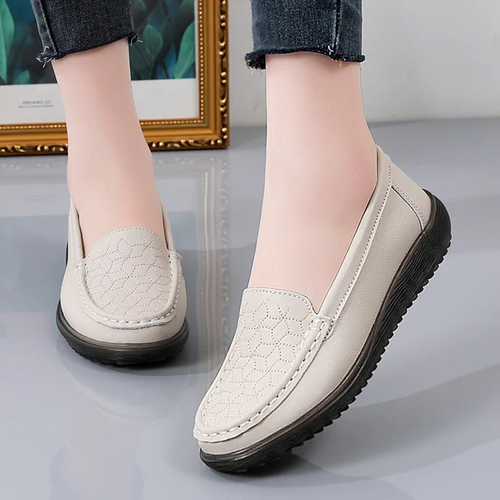 Drune – Damen-Loafer aus Leder mit Reliefmuster