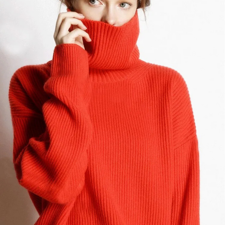 Drune | Pullover - Damen Herbst Oversized Polokragen Pullover