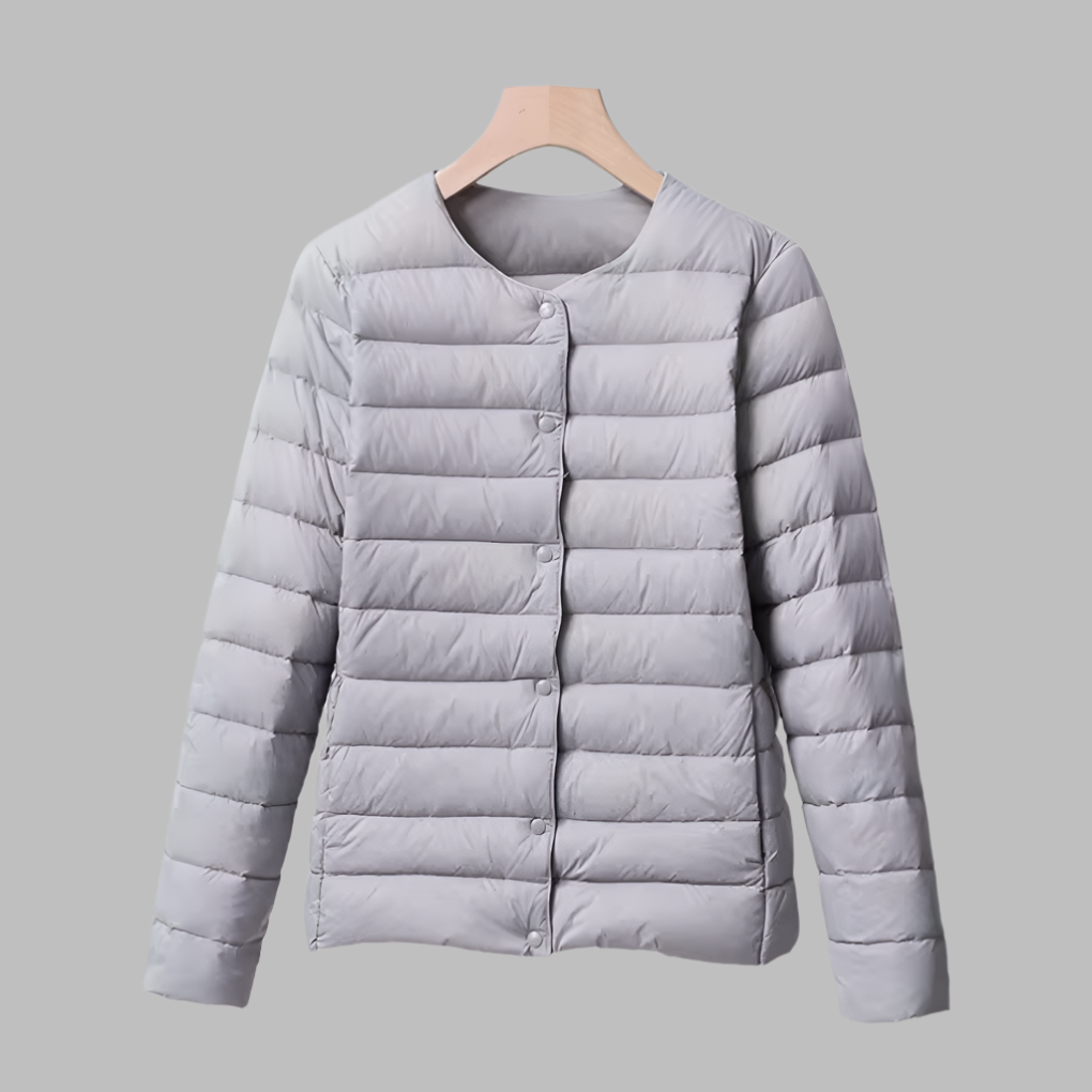 Drune | Tragbare wattierte Jacke ohne Kragen für Frühling und Winter