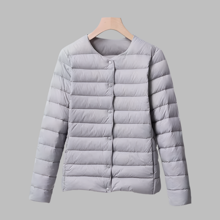 Drune | Tragbare wattierte Jacke ohne Kragen für Frühling und Winter