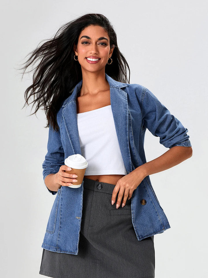 Drune | Denim Blazer mit Klassischer Passform