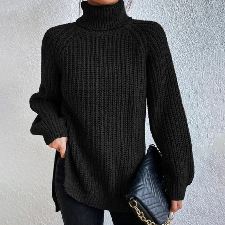 Drune | Hochgeschlossener Langarmpullover in Schwarz
