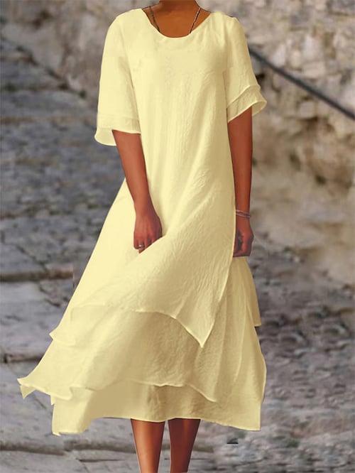 Drune | Sommerkleid mit Rundem Ausschnitt für Damen